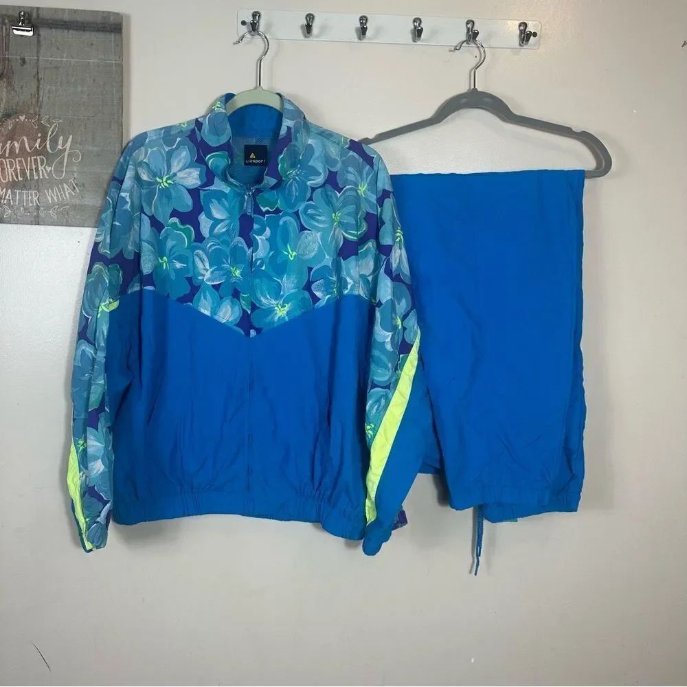 Liz Claiborne Blue Floral Jumpsuit